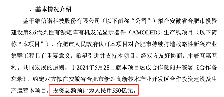 550亿元大项目落地安徽合肥！OLED龙头维信诺股价直线拉升  第2张